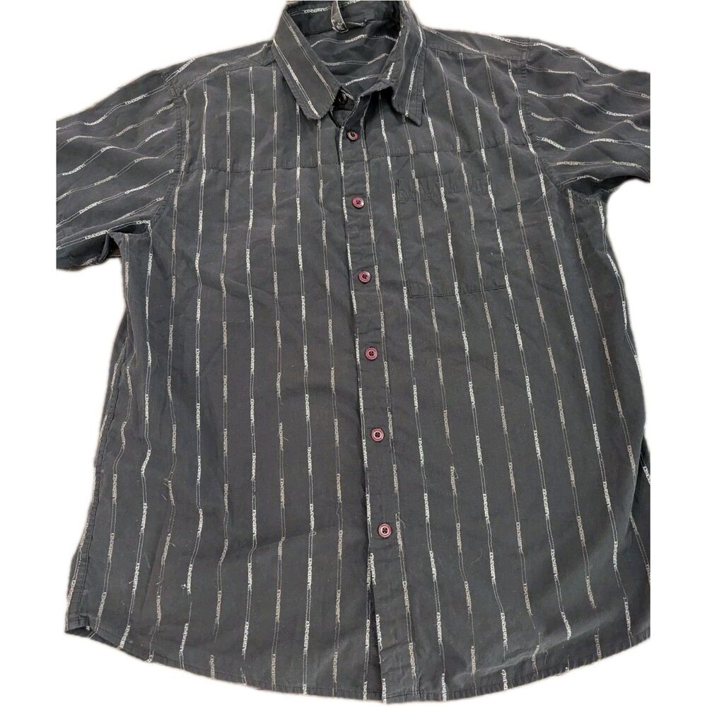 Mens Oakley Collared Shirt True Fit Black Size L Short Sleeve Button Up